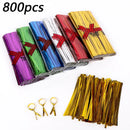 8/10cm Multicolor Wire Metallic Twist Ties For Party Candy Bag Packaging Cello Bags Ligation Lollipop Dessert Sealing Twist Tie
