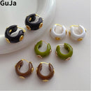 Fashion Jewelry Sweet Korean Temperament Resin Hoop Earrings For Women Party Gifts Simply Design Ear Accessories Hot Selling