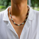 Trendy Small Wood Beads Necklace Men Vintage Short Beaded Chain Choker Necklaces 2023 Fashion Jewelry Collar on Neck Accessories