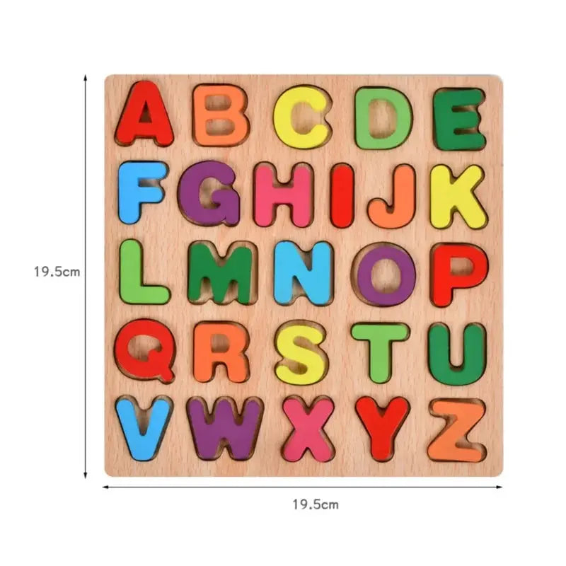 Colorful Alphabet Number Wooden Puzzles Kids Intelligent Matching Game Preschool Children Early Educational Toys