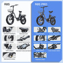 BURCHDA R8S 800W 45KM/H Klappbares Elektrofahrrad 48V20AH Lithium-Akku 20 Zoll Fatbike E-Bike für Erwachsene Motorrad