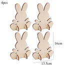 4/10pcs Wooden Easter Rabbit Ornament 2 Size Rabbit Crafts For Home Table Decorations Kids Gift Handmade DIY Painting Supplies