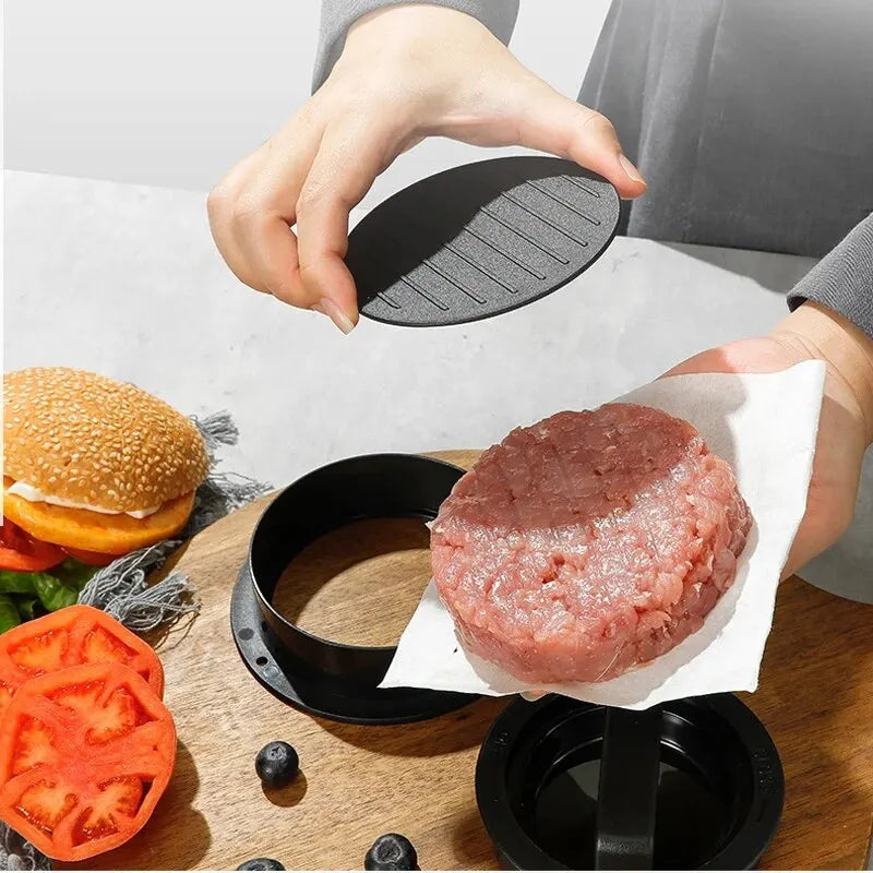 1pc Manual Hamburger Press Mold Multifunctional Convenient and Reusable Round Patty Press Burger Kitchen Accessory