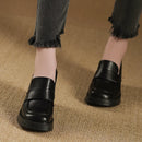 2025 New Comfortable Waterproof Platform Thick Heel Casual Women's Shoes Fashionable Round Toe Cover High Heel Single Shoes