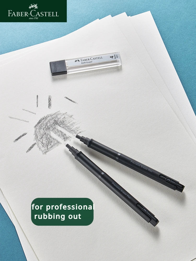 Faber-Castell Precision Tip Pen-Style Eraser Refillable Round 2.5mm Retractable Pencil Eraser Professional Drawing Rubbing Out