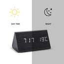 Wecker für Schlafzimmer Nachttisch Holzschreibtisch-Dekoration Aufwach-Tischuhr mit Temperatur LED Digitaluhr Licht Sonnenaufgang