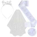 3pcs Wedding Engagement Party Bridal Shower Decorations Supplies Bride To Be Tiara Crown Sash Veil Set Bachelorette Party Favors
