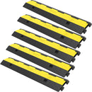 VEVOR Cable Protector Ramp Wire Cable Cover Cord Guard 2 Channels Rubber + PVC 11000LBS Speed Bump Parking Lots Driveway Traffic