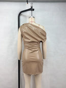 The Mirabelle | Strapless Faux-Leather Party Mini Dress