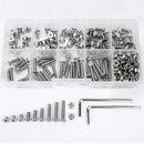NINDEJIN Hex Hexagon Socket countersunk head screw kit m2 m2.5 m3 m4 m5 m6 stainless steel flat head bolt and nut screw set