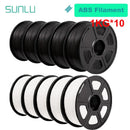 SUNLU 10KG PETG/ABS Filaments 10Rolls 3D Filament 1KG/roll 1.75mm 100% Filament Lines Up Neatly For 3D Printing From EU US