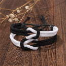 Couple Concentric Knot Rope Bracelets For Women Men White Black Rope Braided Bracelet To My Love Anniversary Valentines Day Gift