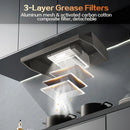 24 inch Under Cabinet 280CFM Black Ducted/Ductless Kitchen Stove Vent with 2 Speed Fan LED Bulb Range Hood