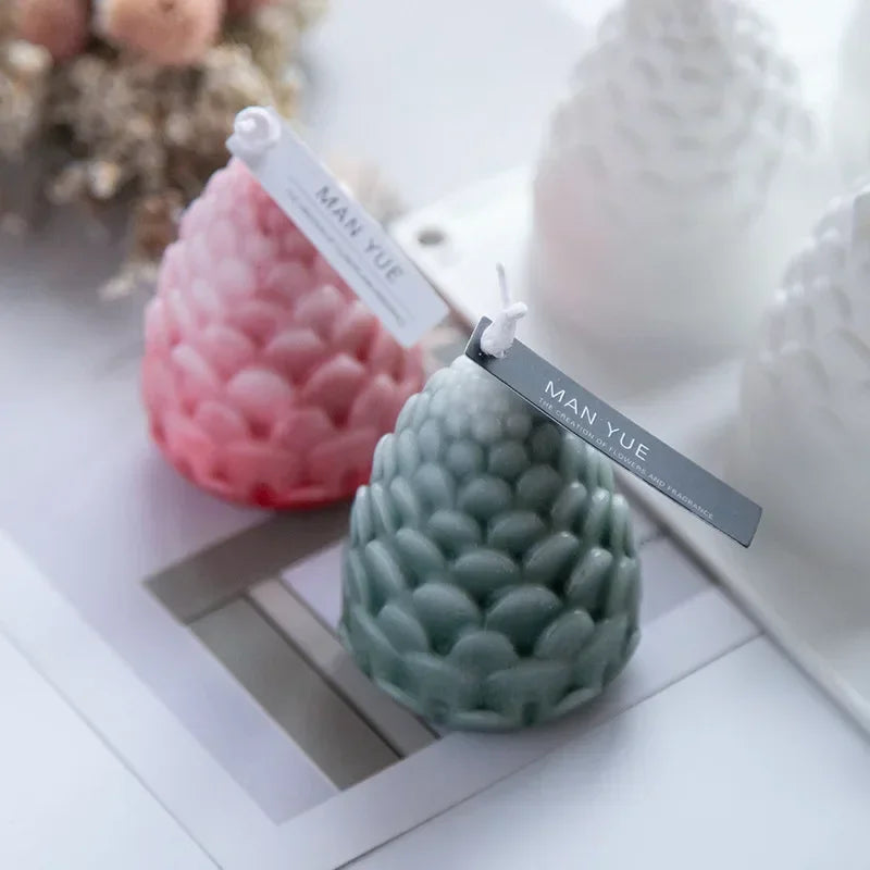 3D Pine Cone Candle Silicone Mold DIY Multicavity Pine Nut Resin Soap Making Set Chocolate Cake Ice Mould Christmas Decor Gift