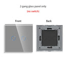 Bingoelec DIY 1/2/3/4 gang Wall Touch Switch Only Crystal Glass Panel 86mm Pearl White Black Golden Grey Glass Frame DIY-Parts