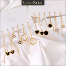 LUXUSTEEL Simple Tassel Linear Chain Long Drop Earrings Women Geometric Star Heart Hanging Ear Line Japan Korean Jewelry 2023