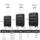 Kono Koffer, Hartschale ABS Reise-Trolley mit 4 Spinner-Rädern und TSA-Schloss