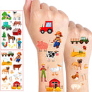 10 sheets Farm Party Temporary Tattoos Barnyard Animals Cow Horse Tractor Sheep Chick Tattoo Stickers Farm Animal Party Favors