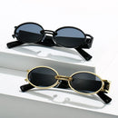 Vintage Kleine Ovale Punk Sonnenbrille Damen Herren Steampunk Fashion Metallrahmen Sonnenbrille Trendige Shades für Strand Y2K Brille