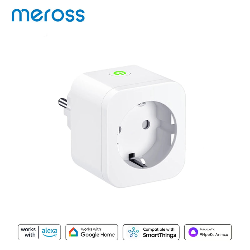 Meross 16A EU Smart Plug Wifi Smart Socket Power Outlet with Energy Monitoring Bluetooth Setup For Alexa Google Home SmartThings