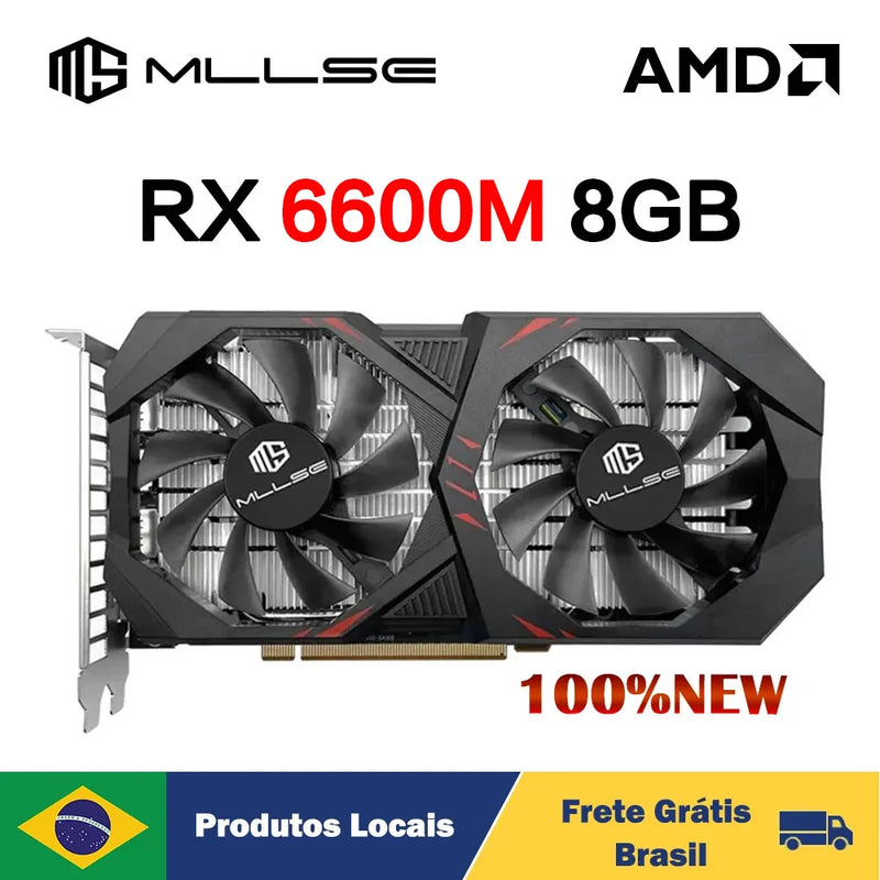 MLLSE AMD RX 6600M 8GB Video Card GPU GDDR6 128Bit 7nm Placa De Video Heat Pipes Version Support Desktop CPU rx6600m 8gb