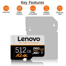 Lenovo 2TB Micro TF SD Card 1TB High Speed Memory Card 512GB 256GB Flash Class 10 SD Card 128GB TF Flash Card For Phone Drone