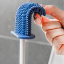 Wall Hanging Toilet Brush with Holder Long Handled Silicone Toilet Brush Soft Bristles WC Cleaning Brush Bathroom Accessories