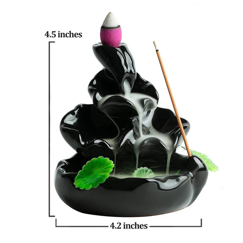 Waterfall Incense Burner Ceramic Incense Holder Handmade Creative Ceramic Backflow Incense Burner Decor In Home Teahouse FU