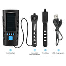 Solar Power LED Bicycle Light USB Rechargeable MTB Road Bike Front Lamp 2400mAh High Beam Bicycle Flashlight Bicycle Accessories