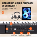 SucceBuy 88 Key Digital Piano Keyboard Semi Weighted Keys Full Size Electric Portable Keyboard Piano Set 1000Tones for Beginners