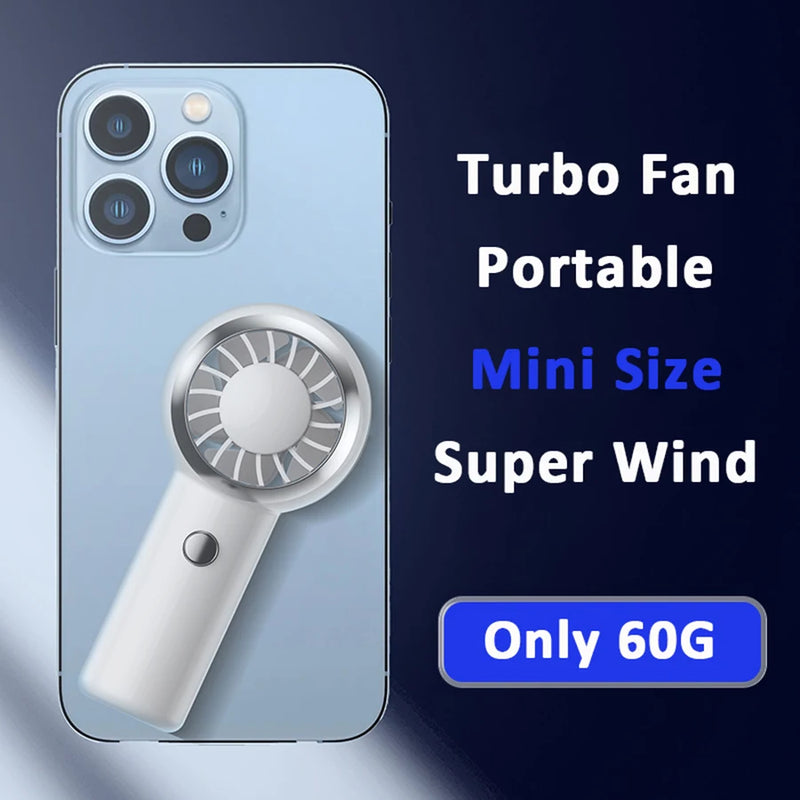 2024 New Ultra Lightweight Only 60G Handheld Fan Mini Air Conditioner Portable Fan Air Cooler Pocket Fan for Travelling Shopping