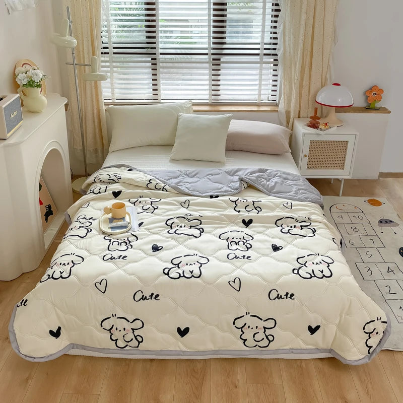 YanYangTian Summer Comforter Quilt Air Conditioning Quilt Bed cover Sheet Quilted Cute Blanket double single bed