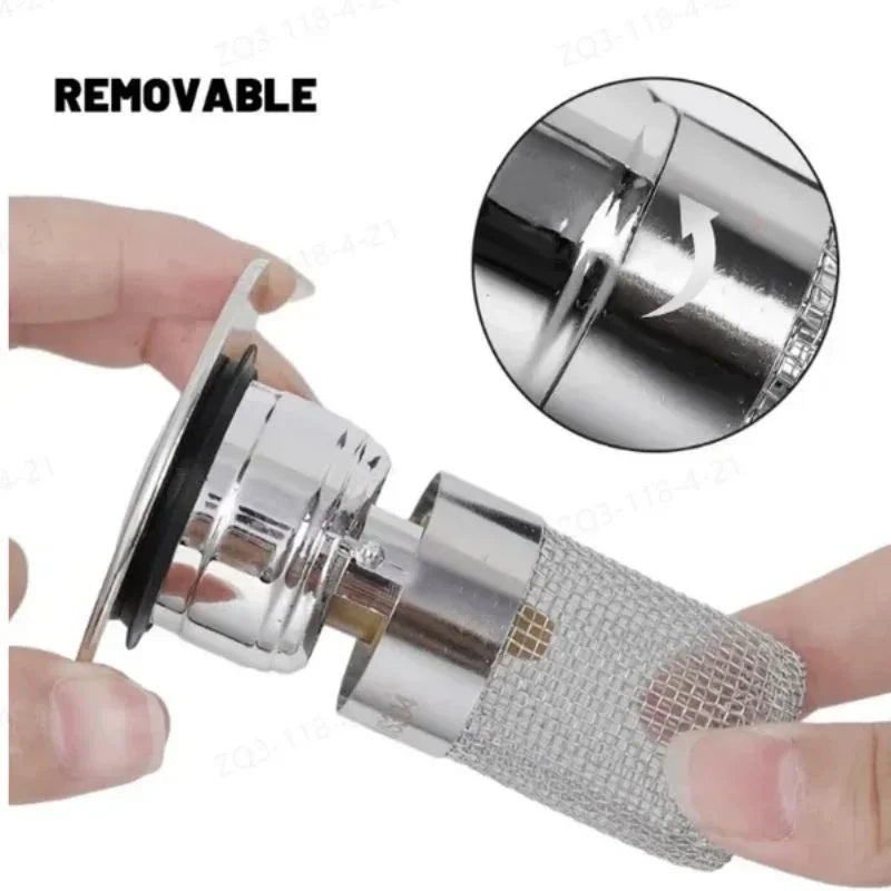 Stainless Steel Floor Drain Filter Washbasin PlugAnti odour pop-up coreBasin PlugHair CatcherShower Sink Filter