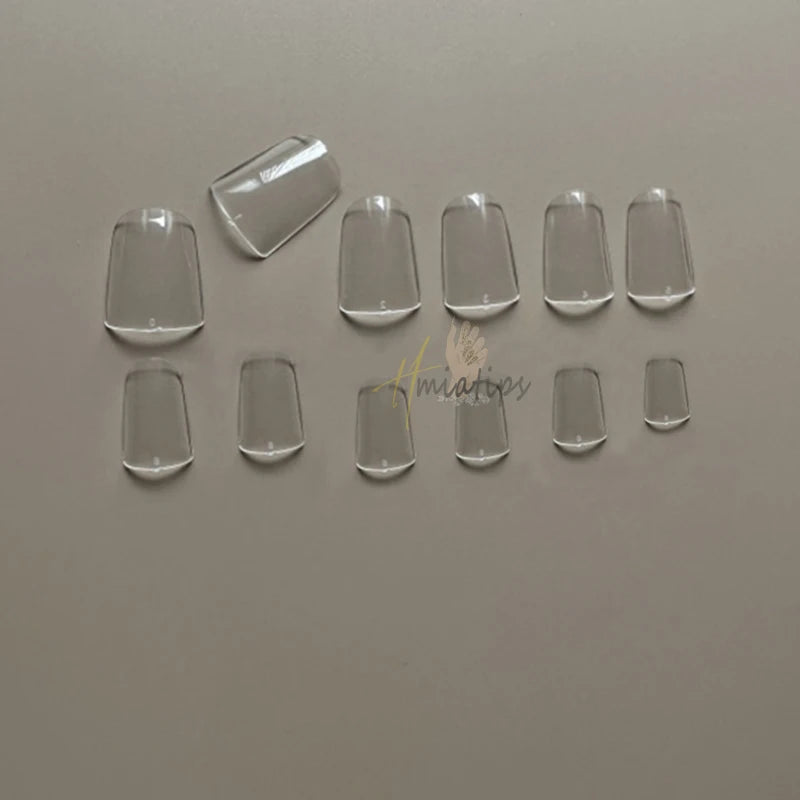 1box Short Duck False Nail Tips Full Cover Press On Extension French Acrylic Capsule Nail Supplies