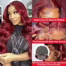 99j Burgundy Body Wave Human Hair 13x6 Lace Front Wigs High Density 30 Inch 13x4 Hd Lace Frontal Wigs For Women Choice Brazilian