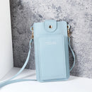2024 new solid color fashion simple shoulder bag slung mobile phone bag women's driver's license card wallet