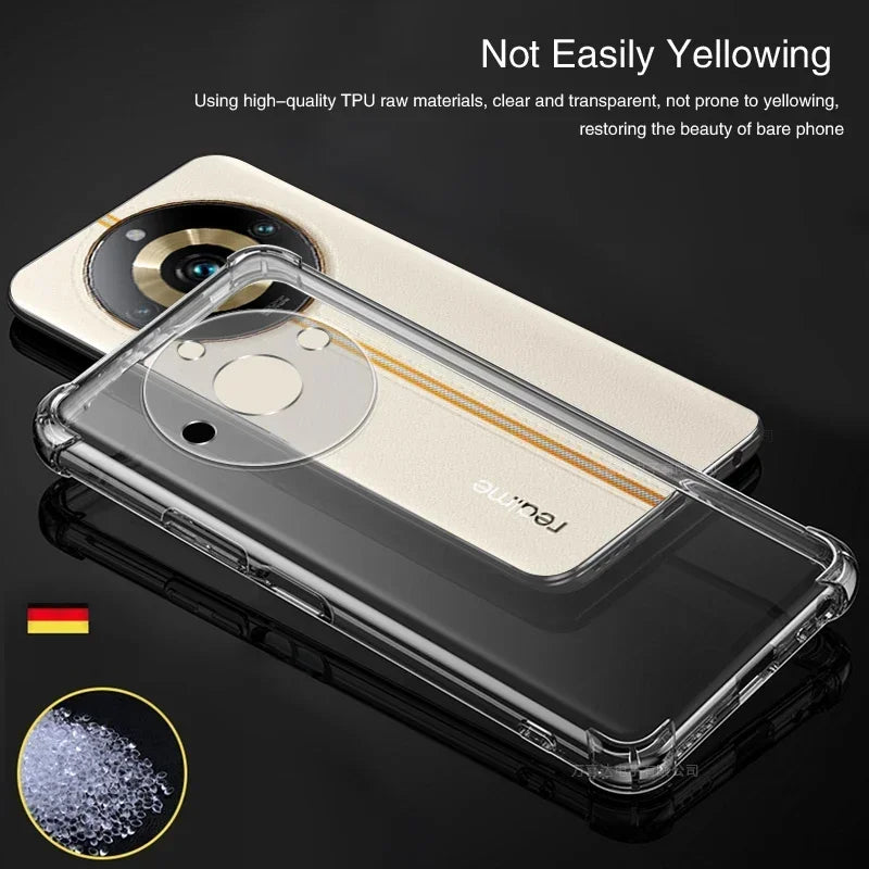 Airbag Phone Case for OPPO Realme 11 Pro 11Pro Plus 11ProPlus ProPlus 11X 4G 5G Soft Shockproof Transparent Corners Bumper Cover