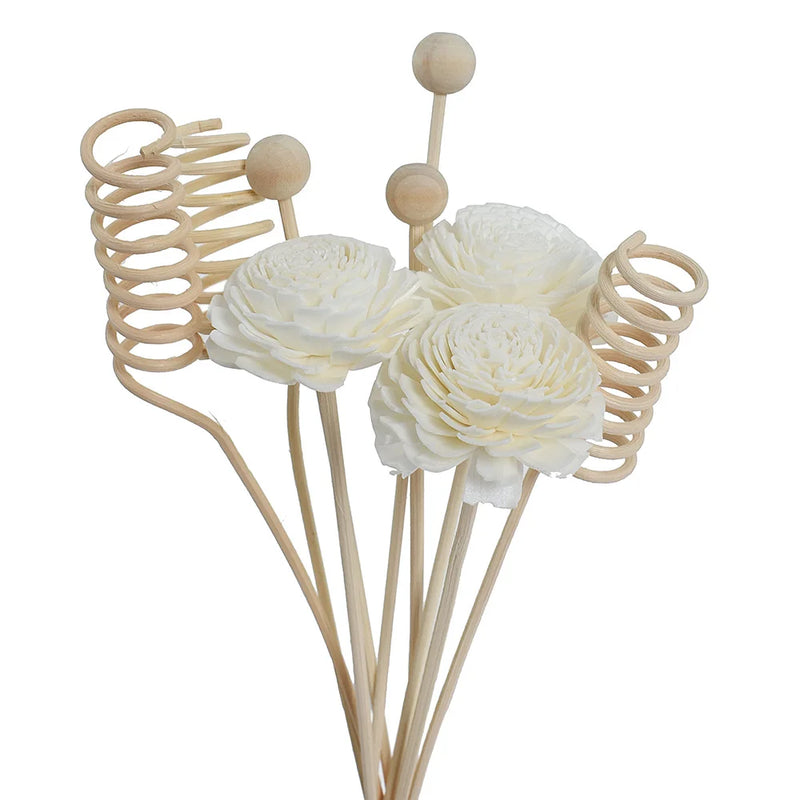 6PCS/8PCS/9PCS Artificial Flower Rattan Reed Fragrance Aroma Diffuser Refill Stick DIY Floral