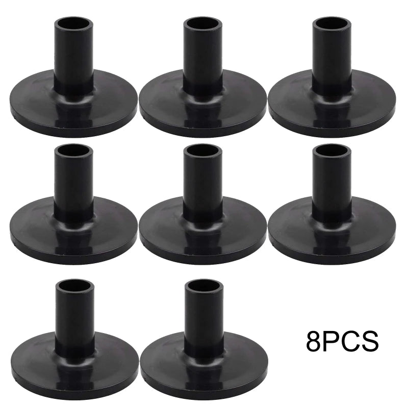 77HC 8pcs Cymbal Sleeves Plastic Drum Sleeve Cymbal Stand Sleeves With Flange Base for Percussion Drum Set Parts Black