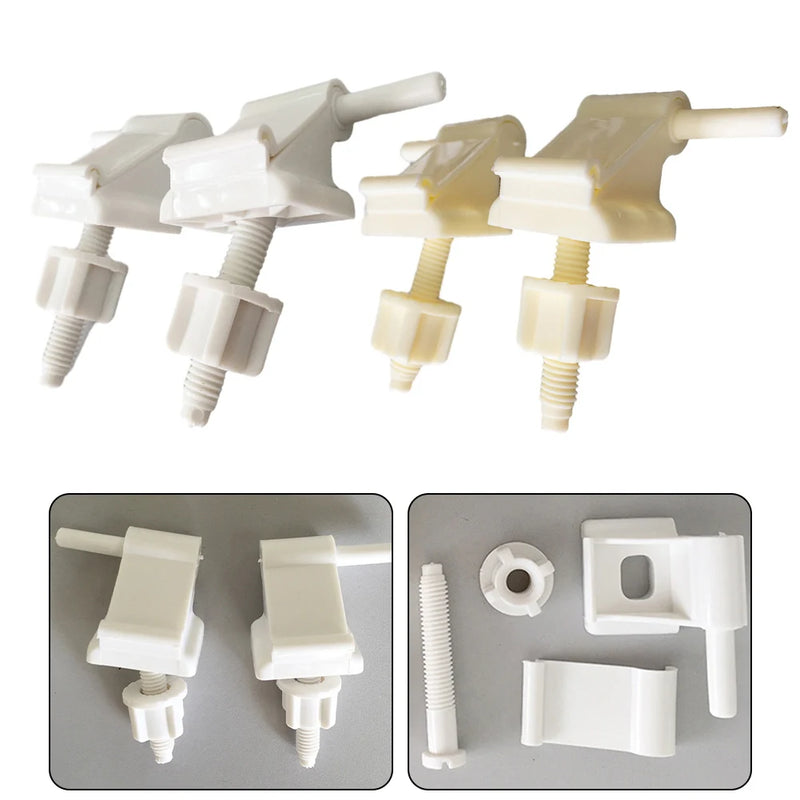 Plastic Toilet S-eat Hinge Replacement Kit White Plastic Toilet S-eat Hinge Set 4cm Width Home Improvement Bathroom Hardware