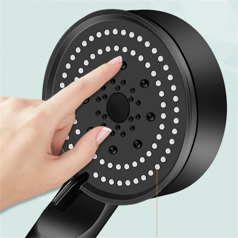 5 Modes Shower Head Adjustable High Pressure Water Saving Shower Head Water Massage Shower Head Hook Bathroom Accessories