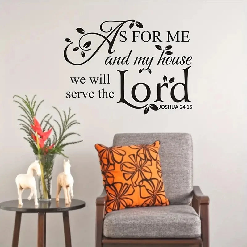 1 pc As For Me And My House We Will Serve The Lord Bible Quotes Joshua Wall Stickers Modern Fashion Wall Sticker for home