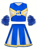 Women's Sexy Cheerleader Uniform Costume Skirt Pompoms Stage Music Performance Party Party Student Dress Christmas Halloween