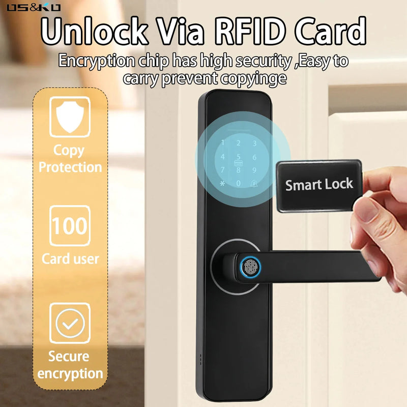 Do Brasil Tuya Wifi Digital Electronic Lock Fingerprint Smart Door Lock Remote Unlock for Home House Apartment