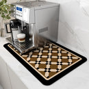 Coffee Machine Mat Rubber Backing Water-Absorbent Dish Drying Pad Kitchen Worktop Drainage Mat Home Decor