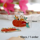 10pcs Cute Thanksgiving Turkey Food Metal Pendant Cartoon Alloy Charms DIY Necklace Bracelet Earrings Jewelry Keychain Accessory