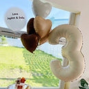 1 Set Beige Birthday Balloons Cream Beige Caramel Number 0-9 Balloon Custom Name Stickers for Birthday Anniversary Party Decor