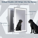 LED Light, Anti-Fog Vanity Mirror Dimmable Led Makeup with Memory Function Mirror Glass Shatter-Proof