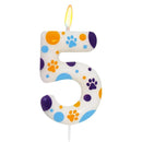 Blue Dog Paw Themed Birthday Candles, Number 2 Paw Print Birthday Party Supplies, 2.76 inch Paw Cake Topper Decorations, Birthda