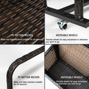 Outdoor Storage Solution with Convenient Mobility Poolside Float Storage Basket, PE Rattan Pool Caddy with Rolling Wheels